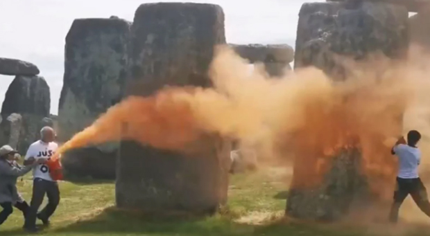 Climate Vandals Spray Paint 3,500 Year-Old Stonehenge to Fight 'Global Warming'